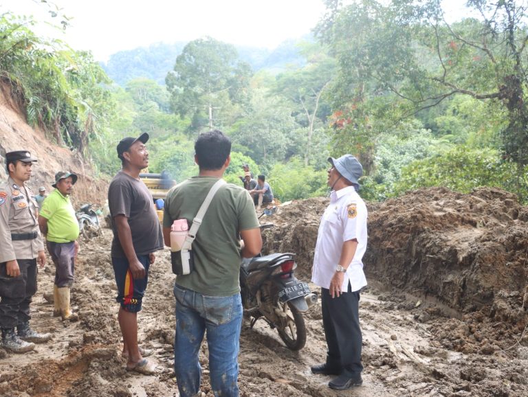 Pj Bupati Tinjau Jalan Amblas di Desa Lau Njuhar