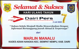 Iklan Ucapan Selamat HUT Dairi Pers ke 7 Dari Kepala Desa Adian Nangka Kab. Dairi