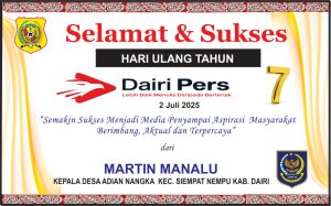 Iklan Ucapan Selamat HUT Dairi Pers ke 7 Dari Kepala Desa Adian Nangka Kab. Dairi