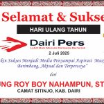 Iklan Ucapan Selamat HUT Dairi Pers ke 7 Dari Camat Sitinjo  Kab. Dairi