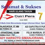 Iklan Ucapan Selamat HUT Dairi Pers ke 7 Dari Dinas Pendidikan Kab. Dairi