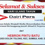 Iklan Ucapan Selamat HUT Dairi Pers ke 7 Dari Kepala Desa Dolok Tolong Kab. Dairi
