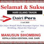 Iklan Ucapan Selamat HUT Dairi Pers ke 7 Kepala Desa Kentara , Dairi