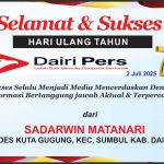 Iklan Ucapan Selamat HUT Dairi Pers ke 7 Dari Kepala Kuta Gugung Kab. Dairi