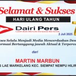 Iklan Ucapan Selamat HUT Dairi Pers ke 7 Dari Kepala Desa Lae Markelang Kab. Dairi