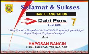 Iklan Ucapan Selamat HUT Dairi Pers ke 7 Dari Lurah Panji Dabutar Kab. Dairi