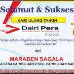 Iklan Ucapan Selamat HUT Dairi Pers ke 7 Dari Kepala Desa Parbuluan II Kab. Dairi