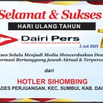 Iklan Ucapan Selamat HUT Dairi Pers ke 7 Dari Kepala Desa Perjuangan Kab. Dairi