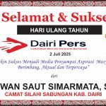 Iklan Ucapan Selamat HUT Dairi Pers ke 7 dari Camat Silahi Sabungan