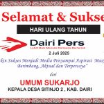 Iklan Ucapan Selamat HUT Dairi Pers ke 7 Dari Kepala Desa Sitinjo 2 Kab. Dairi