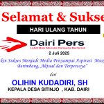Iklan Ucapan Selamat HUT Dairi Pers ke 7 Dari Kepala Desa Sitinjo Kab. Dairi