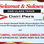 Iklan Ucapan Selamat HUT Dairi Pers ke 7 Dari Kepala Desa Sopo Butar Kab. Dairi