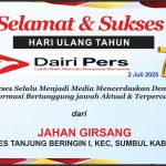 Iklan Ucapan Selamat HUT Dairi Pers ke 7 Dari Kepala Desa Tanjung Beringin I Kab. Dairi
