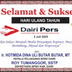 Iklan Ucapan Selamat HUT Dairi Pers ke 7 Dari BPBD Kab. Dairi
