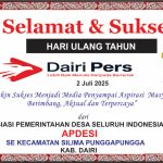 Iklan Ucapan Selamat HUT Dairi Pers ke 7 Dari APDESI Kec. Silima Punggapungga Kab. Dairi