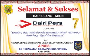Iklan Ucapan Selamat HUT Dairi Pers ke 7 Dari APDESI Kec. Silima Punggapungga Kab. Dairi