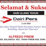 Iklan Ucapan Selamat HUT Dairi Pers ke 7 Dari Kepala Desa Balandua, Tanah Pinem , Kab. Dairi