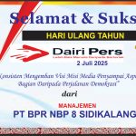 Iklan Ucapan Selamat HUT Dairi Pers ke 7 Dari BPR NBP 8 Kab. Dairi