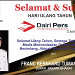 Iklan Ucapan Selamat HUT Dairi Pers ke 7 Dari Bupati Pakpak Bharat