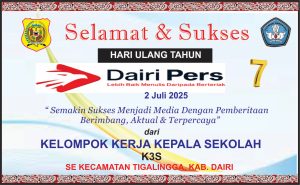 Iklan Ucapan Selamat HUT Dairi Pers ke 7 Dari K 3 S Kec. Tigalingga Kab. Dairi