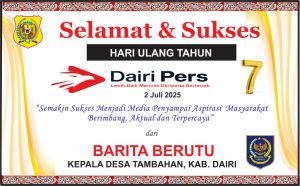 Iklan Ucapan Selamat HUT Dairi Pers ke 7 Dari Kepala Desa Tambahan Kab. Dairi