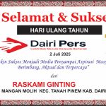 Iklan Ucapan Selamat HUT Dairi Pers ke 7 Dari Kepala Desa Mangan Molih , Tanah Pinem , Kab. Dairi