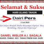 Iklan Ucapan Selamat HUT Dairi Pers ke 7 Dari Kepala Desa Pamah , Tanah Pinem , Kab. Dairi