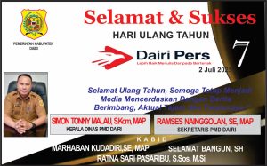 Iklan Ucapan Selamat HUT Dairi Pers ke 7 Dari Dinas PMD Kab. Dairi