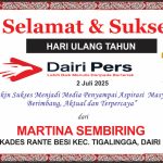 Iklan Ucapan Selamat HUT Dairi Pers ke 7 Dari Kepala Desa Rante Besi Kab. Dairi