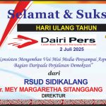 Iklan Ucapan Selamat HUT Dairi Pers ke 7 Dari RSUD Sidikalang Kab. Dairi