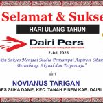 Iklan Ucapan Selamat HUT Dairi Pers ke 7 Dari Kepala Desa Suka Dame, Tanah Pinem , Kab. Dairi
