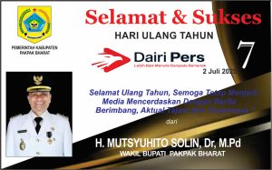 Iklan Ucapan Selamat HUT Dairi Pers ke 7 Dari Wakil Bupati Pakpak Bharat