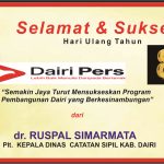 Iklan Ucapan Selamat & Sukses HUT Dairi Pers ke 8 dari Kepala Dinas Capil Dairi