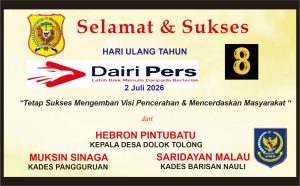 Iklan Ucapan Selamat HUT Dairi Pers ke 8 Dari Kepala Desa Dolok Tolong, Pangguran & Barisan Nauli