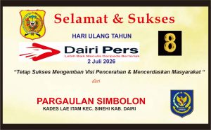Iklan Ucapan Selamat & Sukses HUT Dairi Pers Ke 8 dari Kepala Desa Lae Itam