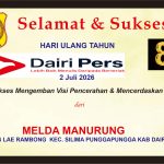 Iklan Ucapan Selamat & Sukses HUT Dairi Pers ke 8 dari Kepala Desa Lae Rambong