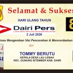 Iklan Ucapan Selamat & Sukses HUT Dairi Pers Ke 8 dari Kepala Desa Lau Lebah