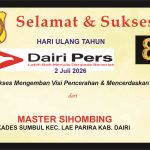 Iklan Ucapan Selamat & Sukses HUT Dairi Pers ke 8 dari Kades Sumbul Kec. Lae Parira