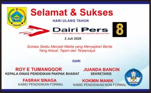 Iklan Ucapan Selamat HUT Dairi Pers ke 8 Dari Dinas Pendidikan Pakpak Bharat