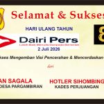 Iklan Ucapan Selamat HUT Dairi Pers ke 8 Dari Kepala Desa Pargambiran dan Desa Perjuangan