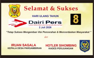 Iklan Ucapan Selamat HUT Dairi Pers ke 8 Dari Kepala Desa Pargambiran dan Desa Perjuangan