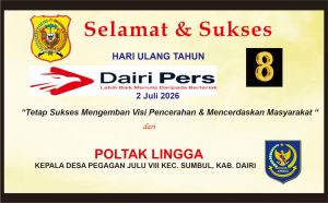 Iklan Ucapan Selamat & Sukses HUT Dairi Pers ke 8 dari Kepala Desa Pegagan Julu VIII