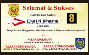 Iklan Ucapan Selamat HUT Dairi Pers ke 8 Dari Kepala Desa Pegagan Julu II, Peg. Julu IV dan Peg. Julu V