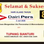 Iklan Ucapan Selamat & Sukses HUT Dairi Pers ke 8 dari Kepala Desa Simungun