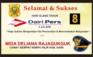 Iklan Ucapan Selamat & Sukses HUT Dairi Pers ke 8 dari Camat Siempat Nempu Hilir