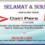 Iklan Ucapan Selamat & Sukses HUT Dairi Pers ke 8 dari Kepala SMAN 1 Siempat Nempu Kab. Dairi