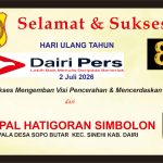 Iklan Ucapan Selamat & Sukses HUT Dairi Pers ke 8 dari Kepala desa Sopo Butar