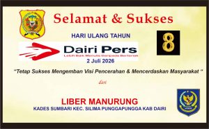 Iklan Ucapan Selamat & Sukses HUT Dairi Pers ke 8 dari Kepala Desa Sumbari