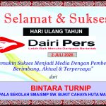 Iklan Ucapan Selamat HUT Dairi Pers ke 8 dari SMA/SMP SW Bukit Cahaya Huta Manik Sumbul