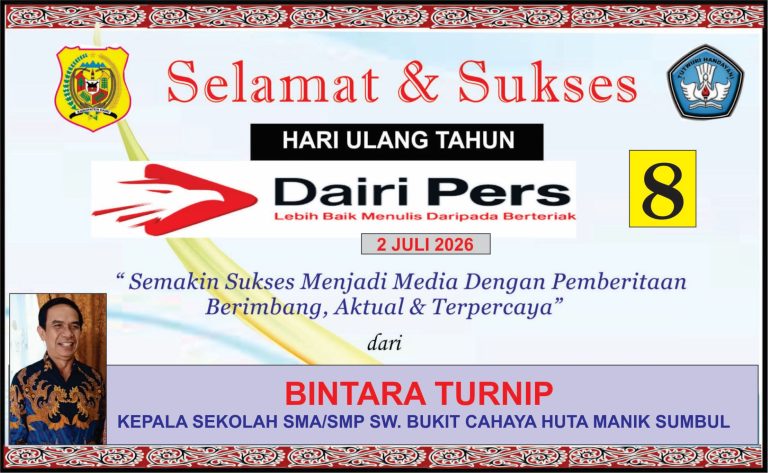 Ikalan Ucapan Selamat HUT Dairi Pers Ke 8 dari SMA/SMP SW. Bukit Cahaya Huta Manik Sumbul